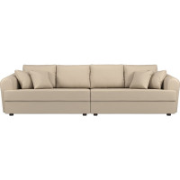 Прямой диван Лига диванов Милтон полностью экокожа бежевая 100668