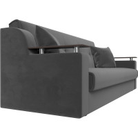 Прямой диван Лига диванов книжка Сенатор полностью велюр серый 100623