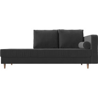 Кушетка Лига диванов Прайм правый полностью велюр серый 100877