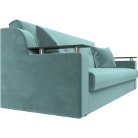 Прямой диван Лига диванов книжка Сенатор полностью велюр бирюзовый 100620