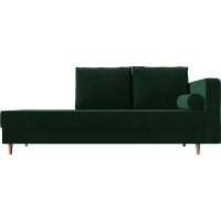 Кушетка Лига диванов Прайм правый полностью велюр зеленый 100875