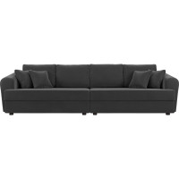 Прямой диван Лига диванов Милтон полностью велюр серый 100656