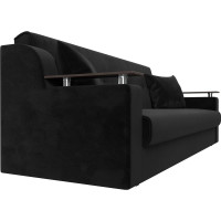 Прямой диван Лига диванов книжка Сенатор полностью велюр черный 100625