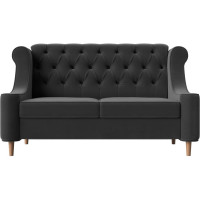 Прямой диван Лига диванов Бронкс полностью велюр серый 104532