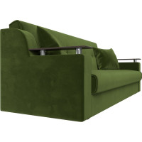 Прямой диван Лига диванов книжка Сенатор полностью микровельвет зеленый 100615