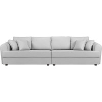 Прямой диван Лига диванов Милтон полностью экокожа белая 100669