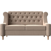 Прямой диван Лига диванов Бронкс полностью велюр бежевый 104527