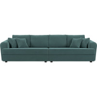 Прямой диван Лига диванов Милтон полностью велюр бирюзовый 100653