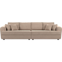 Прямой диван Лига диванов Милтон полностью велюр бежевый 100652