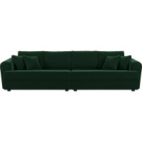 Прямой диван Лига диванов Милтон полностью велюр зеленый 100654