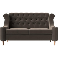 Прямой диван Лига диванов Бронкс полностью велюр коричневый 104531