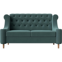 Прямой диван Лига диванов Бронкс полностью велюр бирюзовый 104528