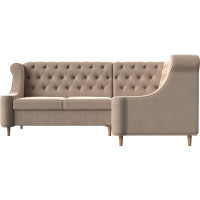 Угловой диван Лига диванов Бронкс угол правый полностью велюр бежевый 104567