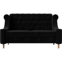 Прямой диван Лига диванов Бронкс полностью велюр черный 104534