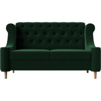Прямой диван Лига диванов Бронкс полностью велюр зеленый 104530