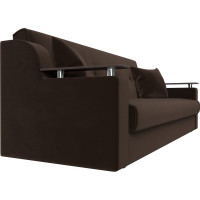 Прямой диван Лига диванов книжка Сенатор полностью микровельвет коричневый 100617