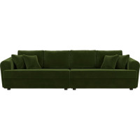 Прямой диван Лига диванов Милтон полностью микровельвет зеленый 109778