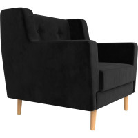 Кресло Лига диванов Брайтон полностью велюр черный 108871