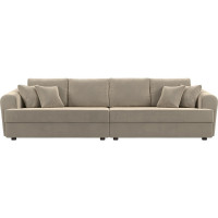 Прямой диван Лига диванов Милтон полностью микровельвет бежевый 109775