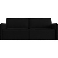 Прямой диван Лига диванов Либерти полностью микровельвет черный 116249