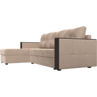 Угловой диван Лига диванов Валенсия Лайт угол левый полностью велюр бежевый 117744L