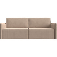 Прямой диван Лига диванов Либерти полностью велюр бежевый 116233