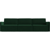 Прямой диван Лига диванов Либерти лонг полностью велюр зеленый 116892