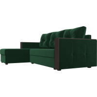 Угловой диван Лига диванов Валенсия Лайт угол левый полностью велюр зеленый 117747L