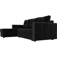 Угловой диван Лига диванов Валенсия Лайт угол левый полностью велюр черный 117751L