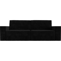 Прямой диван Лига диванов Куба полностью велюр черный 116216
