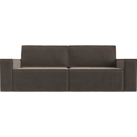 Прямой диван Лига диванов Куба полностью велюр коричневый 116213