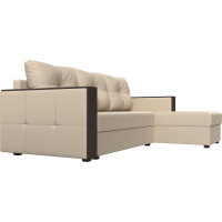 Угловой диван Лига диванов Валенсия Лайт угол правый полностью экокожа бежевая 117766