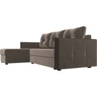 Угловой диван Лига диванов Валенсия Лайт угол левый полностью велюр коричневый 117748L