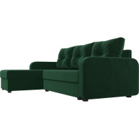 Угловой диван Лига диванов Ливерпуль Лайт угол левый полностью велюр зеленый 117721L