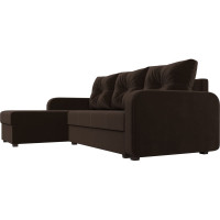 Угловой диван Лига диванов Ливерпуль Лайт угол левый полностью микровельвет коричневый 117731L