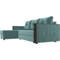 Угловой диван Лига диванов Валенсия Лайт угол левый полностью велюр бирюзовый 117745L