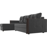 Угловой диван Лига диванов Валенсия Лайт угол левый полностью велюр серый 117749L