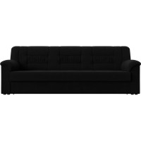 Прямой диван Лига диванов Карелия полностью микровельвет черный 113332