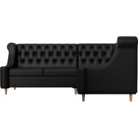 Угловой диван Лига диванов Бронкс угол правый полностью экокожа черная 114590