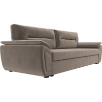 Прямой диван Лига диванов Нэстор Лайт полностью велюр коричневый 117587