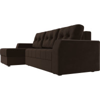 Угловой диван Лига диванов Эмир БС левый полностью микровельвет коричневый 28406L