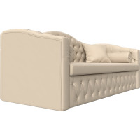 Прямой диван Лига диванов Мечта полностью экокожа бежевая 112871