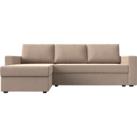 Угловой диван Лига диванов Траумберг Лайт левый полностью велюр бежевый 117151L