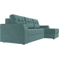 Угловой диван Лига диванов Эмир БС правый полностью Велюр бирюзовый 110446