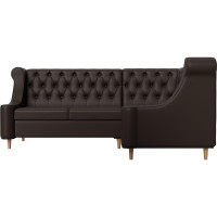 Угловой диван Лига диванов Бронкс угол правый полностью экокожа коричневая 114589