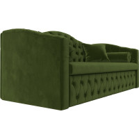 Прямой диван Лига диванов Мечта полностью микровельвет зеленый 112860