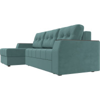 Угловой диван Лига диванов Эмир БС левый полностью Велюр бирюзовый 110446L
