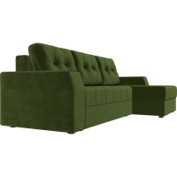 Угловой диван Лига диванов Эмир БС правый полностью микровельвет зеленый 110422