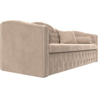 Прямой диван Лига диванов Мечта полностью велюр бежевый 112849