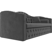 Прямой диван Лига диванов Мечта полностью велюр серый 112854